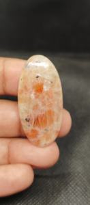 Pierre de soleil naturelle, pierre précieuse en cabochon, polie, orange, pour la fabrication de bijoux, aucun traitement requis, modèle UDGEMS 369 - Product Image 4