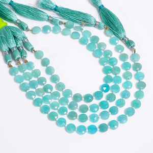 ลูกปัดอัญมณีรูปเหรียญแฟนซีแบบเหลี่ยมเพชรพลอยสำหรับทำเครื่องประดับหินสีฟ้า10-11มม. - Product Image 5