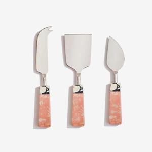 Esparcidor de mantequilla de queso con mango de resina transparente, diseño moderno, acero inoxidable, plata, lujoso - Product Image 5