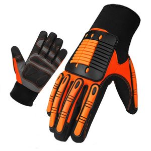 Gants de travail en cuir à usage intensif avec logo personnalisé Gants de sécurité XL à doublure en coton imperméable pour l'extérieur dans l'industrie du pétrole et du gaz - Product Image 6