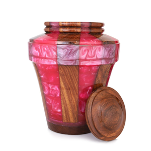 Urne funéraire en palissandre époxy rose pour adultes (250 pouces cubes) pour cendres humaines et cendres d'animaux de compagnie - Product Image 6