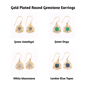 Pendientes de gancho colgantes de piedras preciosas de amatista verde hechos a mano, pendientes de gota de moda de corte de cuadros verdes chapados en oro - Product Image 2