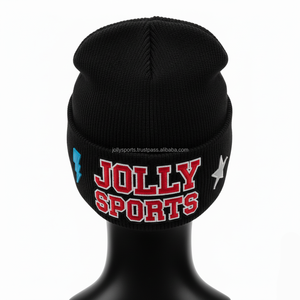 Gorro de invierno para mujer, gorro de punto acrílico, tejido elástico, logotipo personalizado, diseño de parche bordado, gorros de Jacquard de varios colores - Product Image 2