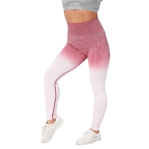 Ensemble de fitness sans couture pour femmes, leggings à taille haute avec design dégradé et soutien-gorge de sport, vêtements de sport, ensembles de yoga - Product Image 2