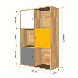 KS68111 Étagère à 3 niveaux en bois de caoutchouc et plastique, design moderne, 120 cm, type autoportant, organisateur pour chambre d'enfant et bureau, pour salon - Product Image 4