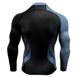 Alta calidad 100% poliéster ropa deportiva sublimación personalizada impresa manga larga MMA BJJ Rashguard secado rápido UPF 50 + compresión - Product Image 2