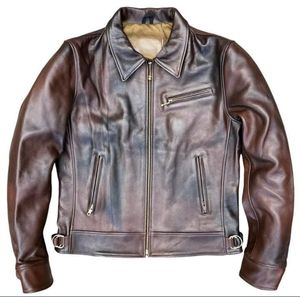 แจ็กเก็ตหนังแท้ทรงสลิมฟิตสำหรับผู้ชาย, แจ็กเก็ตหนังแท้ซิปล็อคแบบลำลองดีไซน์ทันสมัยสีดำงาช้างแฟชั่นสำหรับฤดูหนาว - Product Image 1