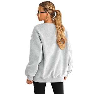 Sweat-shirt surdimensionné avec logo personnalisé de haute qualité 100% coton Sweat-shirt à col rond uni Sweat à capuche unisexe pour femme - Product Image 6