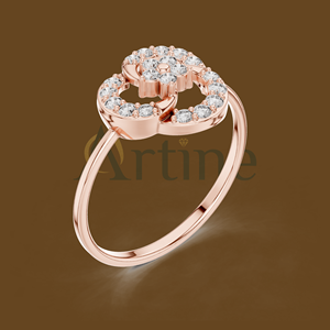 Anillo de compromiso de 18K con juego de anillos de nariz a juego - Product Image 1