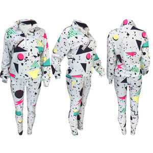 Conjunto de chándal de punto con gráfico OEM para mujer, ropa informal estilo Hip Hop con estampado por sublimación, chándal multicolor cómodo para invierno - Product Image 5