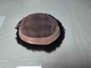 Toupet de cheveux afro Taz, base mono, perruque prothèse pour hommes - Noir africain bangladais - Product Image 3