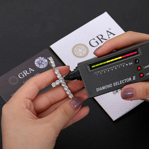 Haute qualité 925 argent Sterling hommes et femmes Hip Hop croix pendentif 2.8cm * 5.6cm 3.64CTW Moissanite collier bijoux fins - Product Image 6