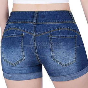 2025 elegantes pantalones vaqueros para mujer, pantalones cortos transpirables para mujer, pantalones cortos vaqueros ligeros de diseño personalizado para mujer - Product Image 2