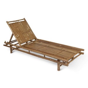 Lit lounge inclinable pour bain de soleil sur la plage lit de bronzage en bambou naturel vente en gros de transats - Product Image 3