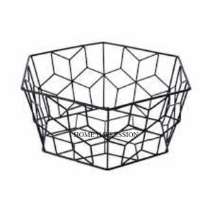 Customized Logo and Design Available <b>Black</b> Color Powder Coated Metal <b>Wire</b> Made Frame Attractive Look Fruit & Bread <b>Basket</b> Supply - Product Image 2
