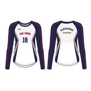 Meilleure vente T-shirt de volley-ball à manches longues imprimé par sublimation de qualité de luxe pour les femmes uniforme en polyester respirant - Product Image 1