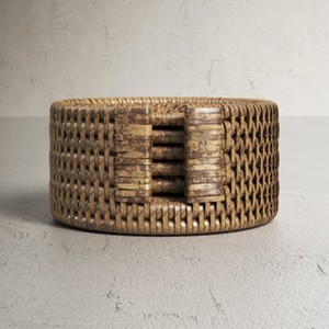 Creative Natural Woven Rattan Coasters <b>Placemats</b> <b>Wicker</b> Sea Grass Coasters Heat Resistant <b>Placemats</b> Table Pad Wholesale - Product Image 3