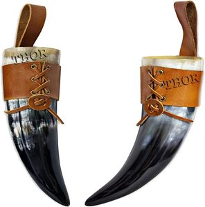 Cuerno Vikingo para Beber Cerveza, Hecho a Mano con Cuerno de Búfalo Real, 100% Natural, Artesanía de Ágata - Product Image 2