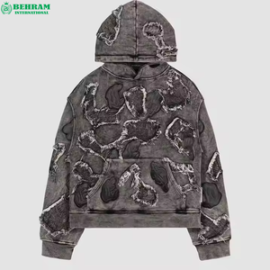 2026 New Trending Stacked Tracksuits 100% Cotton Heavyweight Winter Screen Printing Distressed <b>Embroidery</b> & Sweat Pants - Product Image 6