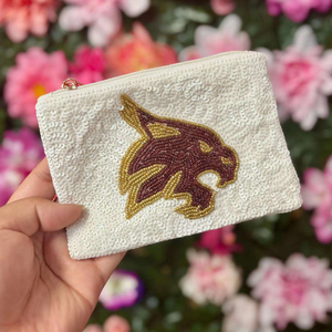 Monedero con cuentas de oro rosa brillante hecho a mano con cremallera con motivo de botella de champán para la noche de las niñas de glowin fashion - Product Image 4