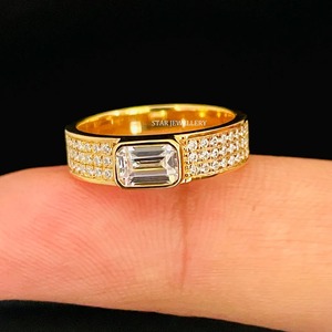 Anillo de compromiso de diamantes cultivados en laboratorio de 0,50 quilates de oro macizo de 14 quilates - Product Image 5