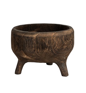 Cuenco rústico de madera con patas de Paulownia, Marrón carbonizado, visita la tienda, cuencos grandes para servir o para comida, cuenco grande redondo para mezclar - Product Image 1