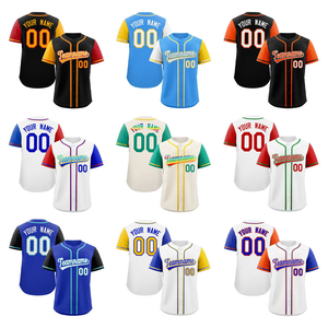 Camiseta de béisbol personalizada negra con mangas naranjas uniforme de equipo sublimado con botones nombre personalizado número Camiseta deportiva - Product Image 2