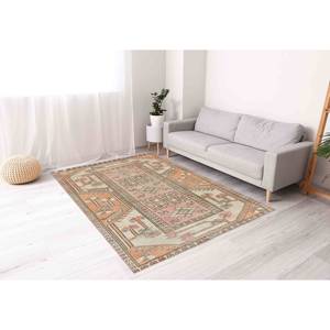 Alfombra Anatolia de Tonos Suaves Geométricos: Patrón Kilim, Decoración Rústica, Alfombra Suave con Pelo Largo - Product Image 2