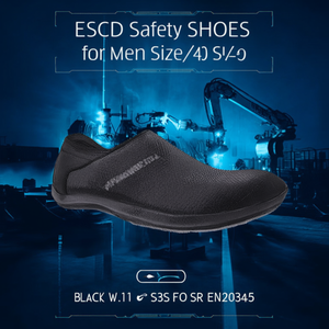 ESD Safety Shoes for Men Size 45 Black W.11 S3S FO SR EN20345 - Product Image 3