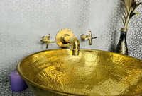 Robinet de baignoire mural en laiton fabriqué à la main marocain ensembles de douche robinet d'eau gravé nouvel OEM disponible pour cuisine salles de bains