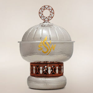 Olla Redonda de Acero Inoxidable Moderna de la Mejor Calidad con Tapa de Cúpula para Uso Doméstico y Hotelero, Apta para Lavavajillas, Ideal para Bodas - Product Image 1