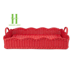 Bandeja decorativa de ratán de alta calidad con platos de ratán natural Platos de cuero Ecológico Buen PRECIO DE HNH Vietnam - Product Image 4