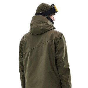 Veste de ski pour homme avec logo personnalisé et capuche détachable, col montant, poches isolées, coupe-vent de montagne imperméable à la fourrure - Product Image 4