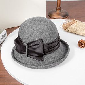 Chapeau seau en laine pour femmes Chapeau cloche vintage Derby Chapeaux d'église pour femmes Fedora des années <span class=keywords><strong>1920</strong></span> - Product Image 4