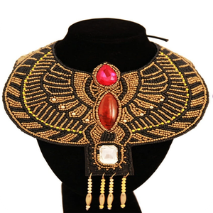 Mejor tendencia colorido negro oro cristal cuentas bordado collar pendientes conjunto Moda cuentas joyería enlace cadena para regalo - Product Image 1