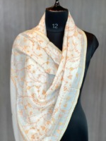 Magnifique châle pashmina en pur cachemire du Cachemire avec bordures Sozni, motif uni, respirant, écharpe ethnique d'hiver brodée