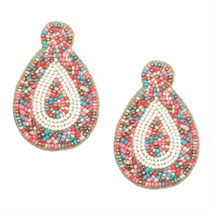 Nouveauté Boucles d'oreilles perlées Texas Fight Gameday Boucles d'oreilles perlées universitaires Boucles d'oreilles perlées pour les jours de match universitaires - Product Image 2