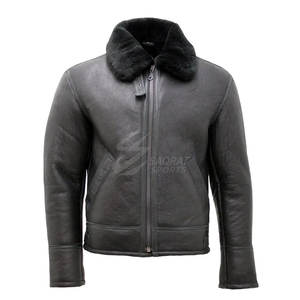 Chaqueta de Cuero Shearling de Diseño Personalizado, Color Sólido, para Hombre, Invierno, Impermeable, Transpirable, con Logotipo Frontal, Estilo Urbano, Gran Venta - Product Image 1