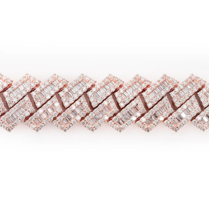 Bracelet unisexe en argent sterling 925 avec diamants Moissanite VVS Clarity Cuban Link Hip Hop Design Pearl Main Stone-Cadeau - Product Image 6