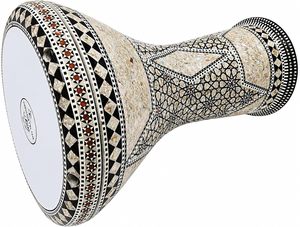 Gawharet El Fan - Darbuka Egipcia Profesional de 17.5 Pulgadas con Diseño Geométrico y Perlas - Product Image 2