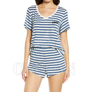 Best Quality <b>Women's</b> Summer Twin <b>Sets</b> Customizable 100% Cotton <b>T</b>-<b>Shirt</b> Unique Solid Pattern Knee Length Canvas Unique Hole - Product Image 1