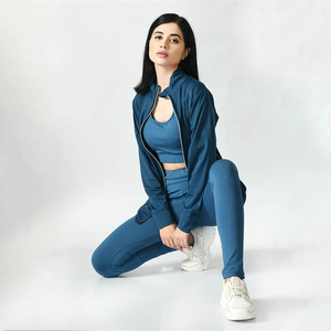 Ensemble de survêtement réversible en molleton respirant pour femme, 100 % coton, très extensible, deux pièces, longueur intégrale, col en V, style hip-hop, pour l'hiver - Product Image 6