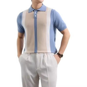 เสื้อสเวตเตอร์ผ้าแคนวาสสีน้ำเงินคอเต่าสำหรับยิมเสื้อผู้ชายแขนสั้นแบบกอธิคสำหรับคอปกคิวบาแห้งเร็ว - Product Image 4