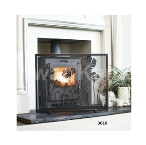 แผ่นกั้นเตาผิง3แผงโลหะตกแต่งแบบโค้งตาข่ายสไตล์โมเดิร์นฝาครอบป้องกันไฟที่ทนทานสำหรับตกแต่งภายในบ้าน - Product Image 4