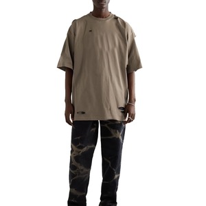 <b>Top</b> Trending OEM KATBROS INDUSTRY Men's Regular Fit Canvas <b>Distressed</b> T-Shirt High Quality Quick Dry Breathable Solid Color - Product Image 1