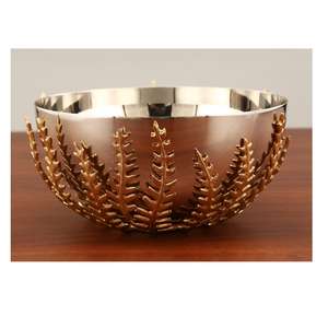 Bol en métal artisanal élégant pour la décoration de la salle à manger, servant de fruits, de collations, de salades dans un design élégant et haut de gamme - Product Image 5