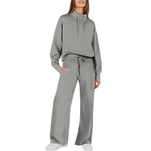 Pull-over pour hommes, ensemble 2 pièces teints, couleur unie, survêtement de jogging personnalisé pour femmes, survêtement personnalisé pour femmes, baggy évasé et ample - Product Image 5