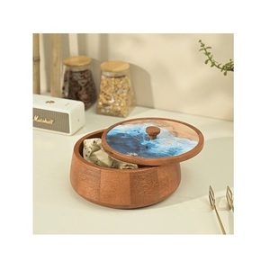 Wooden Chapati Box with Lid for Storing Rotis Ideal for Home Dining Table Catering Weddings and Traditional Occasions - Product Image 2
