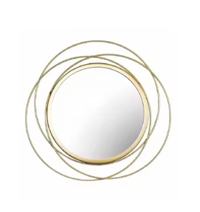 Miroir mural de cadre de conception de fil de forme ronde de qualité supérieure pour la décoration de lavabo d'espace de vie - Product Image 1