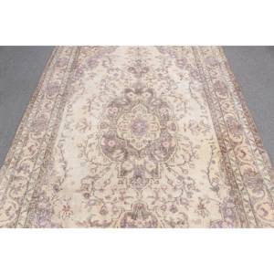 พรมวินเทจตุรกี ขนาด 5.7x9 ฟุต (175x275 ซม.) สีน้ำตาล-ม่วง ลายแบบนามธรรม - Product Image 5